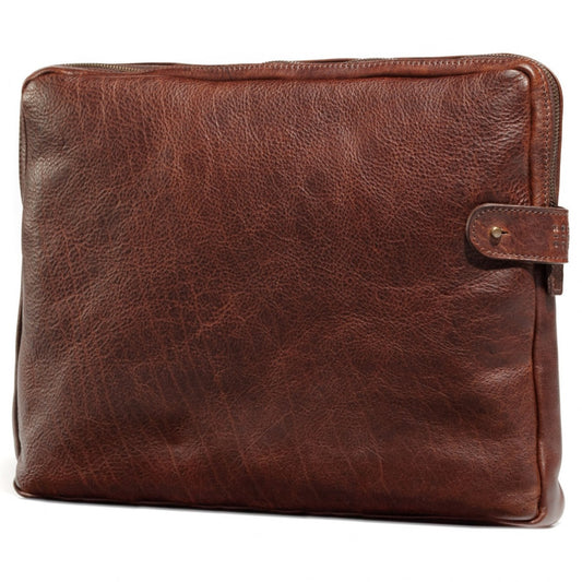 Moore and Giles Laptop Sleeve with Rechargable Battery, Titan Milled Brown