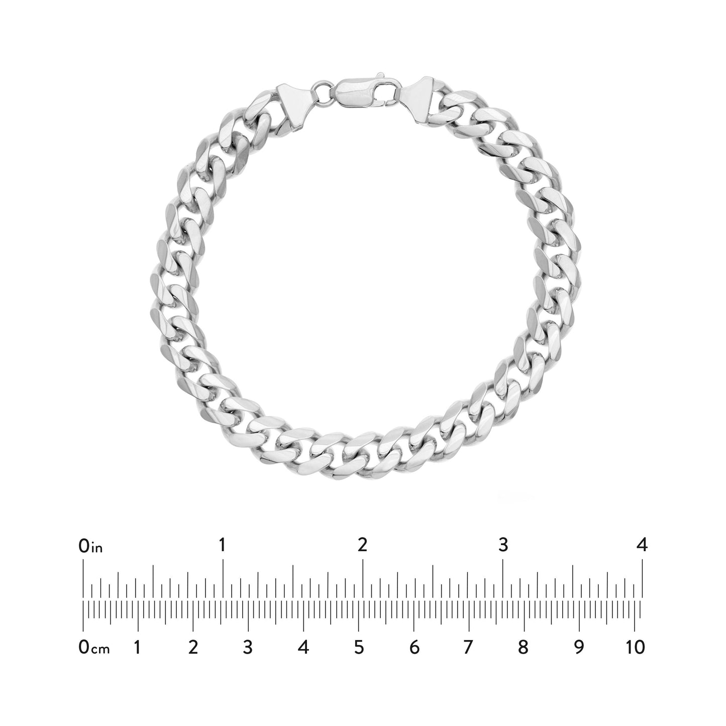 Sterling Silver Miami Cuban Chain Link Bracelet, 8.5 Inches, 8.5mm