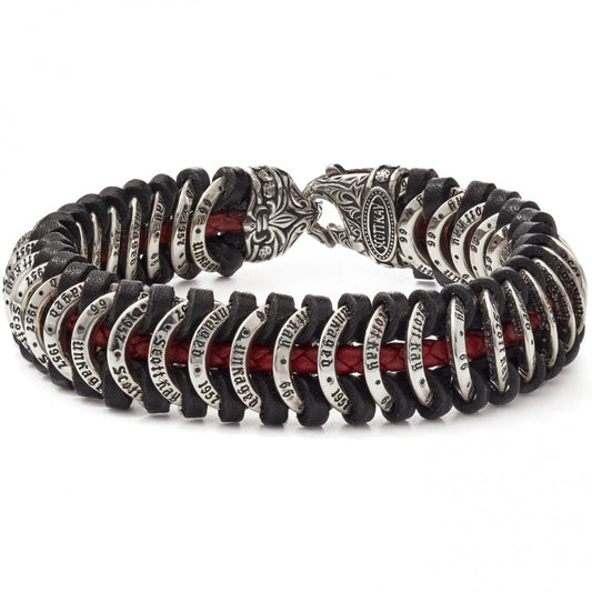 Scott Kay Hammered Silver & Leather Loop Bracelet, 8.5 Inches