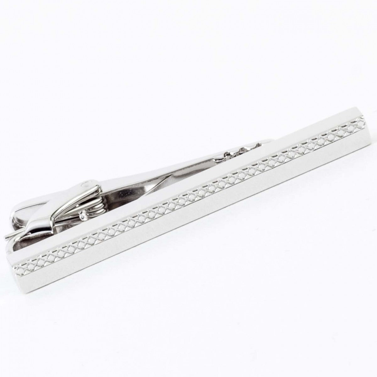 Tateossian Men's Silver Tie Bar Engraved with Subtle Design