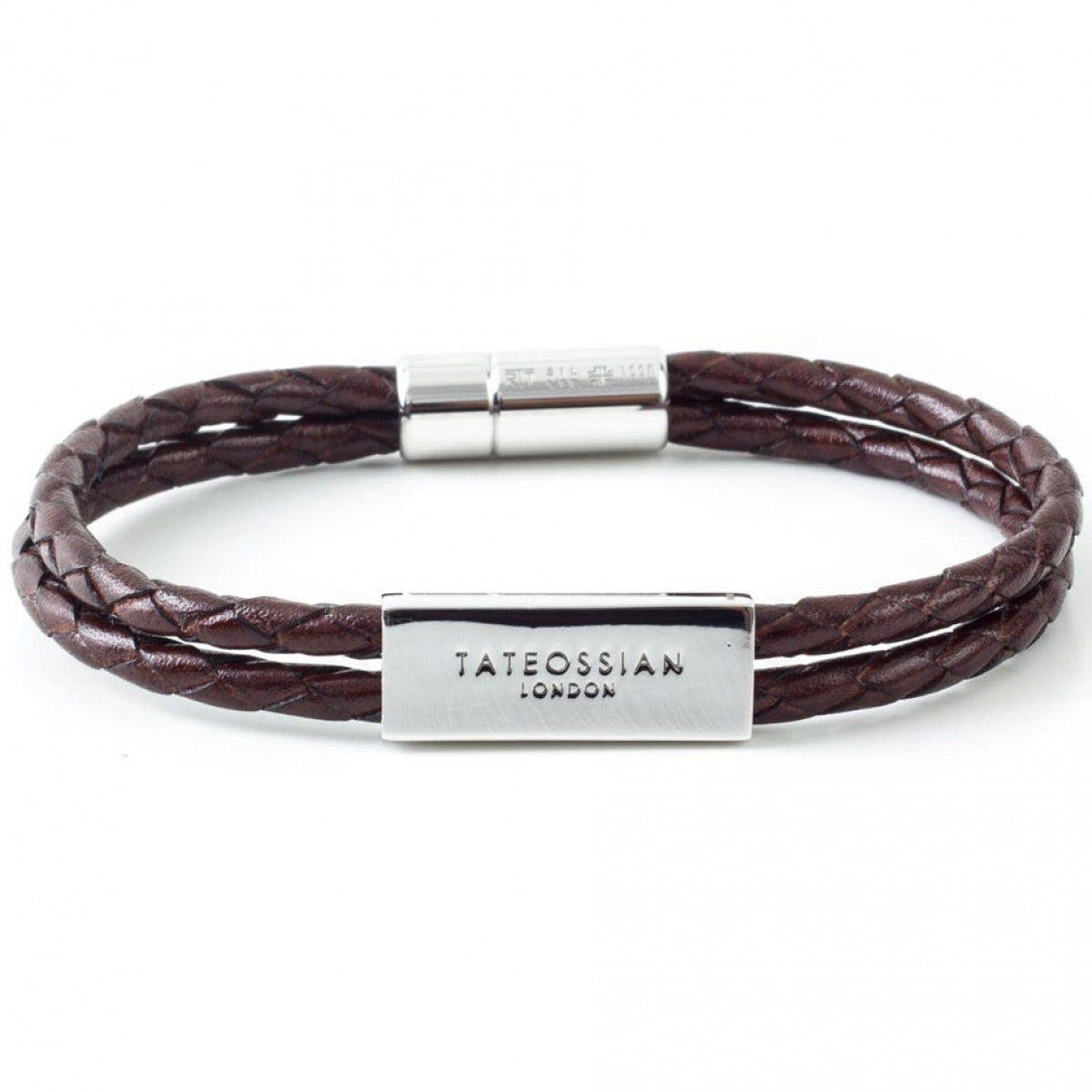 Tateossian Men's Wrap Leather Bracelet, Sterling Silver, Brown