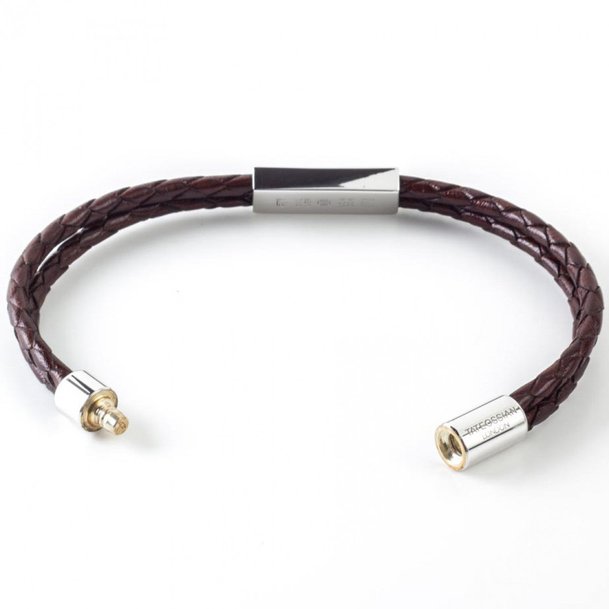 Tateossian Men's Wrap Leather Bracelet, Sterling Silver, Brown