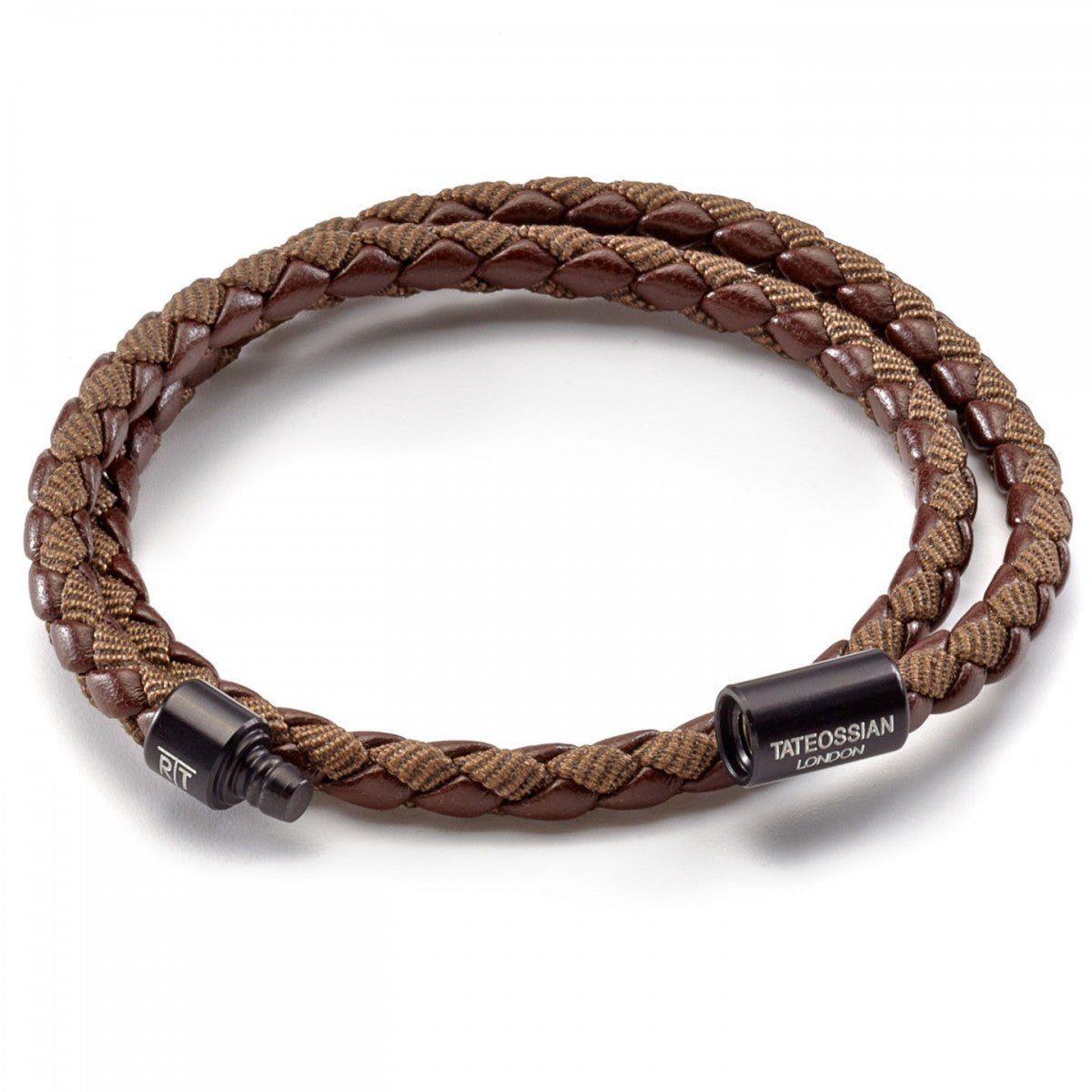 Tateossian Men's Chelsea Eco-Leather and Nylon Fabric Wrap Bracelet