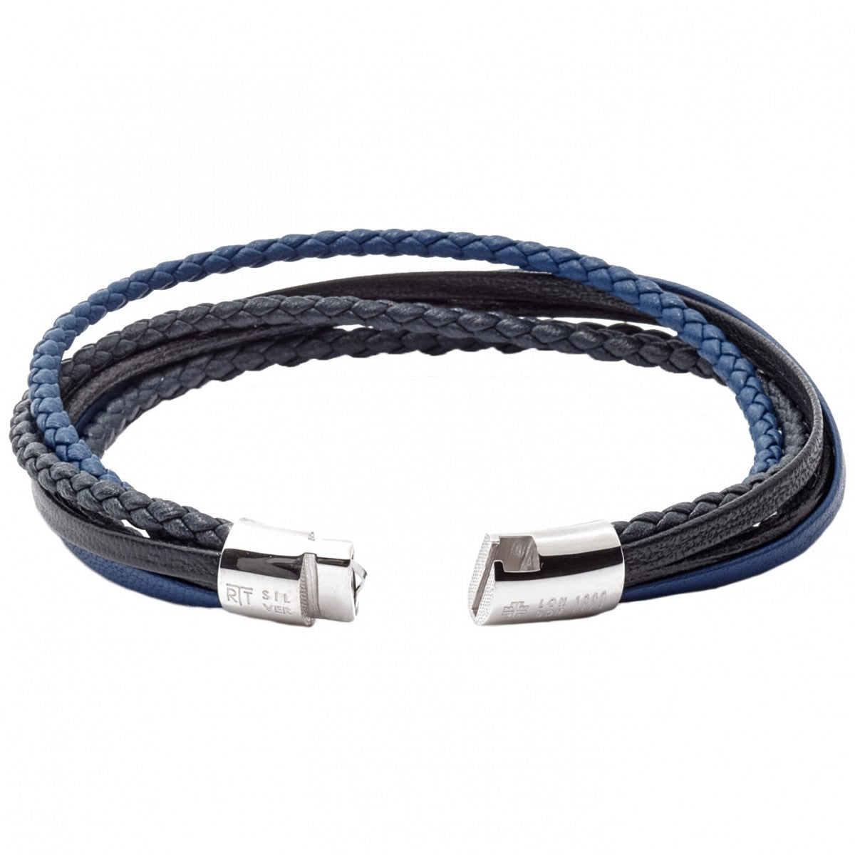 Tateossian Cobra Royal Blue Bracelet, Silver Clasp