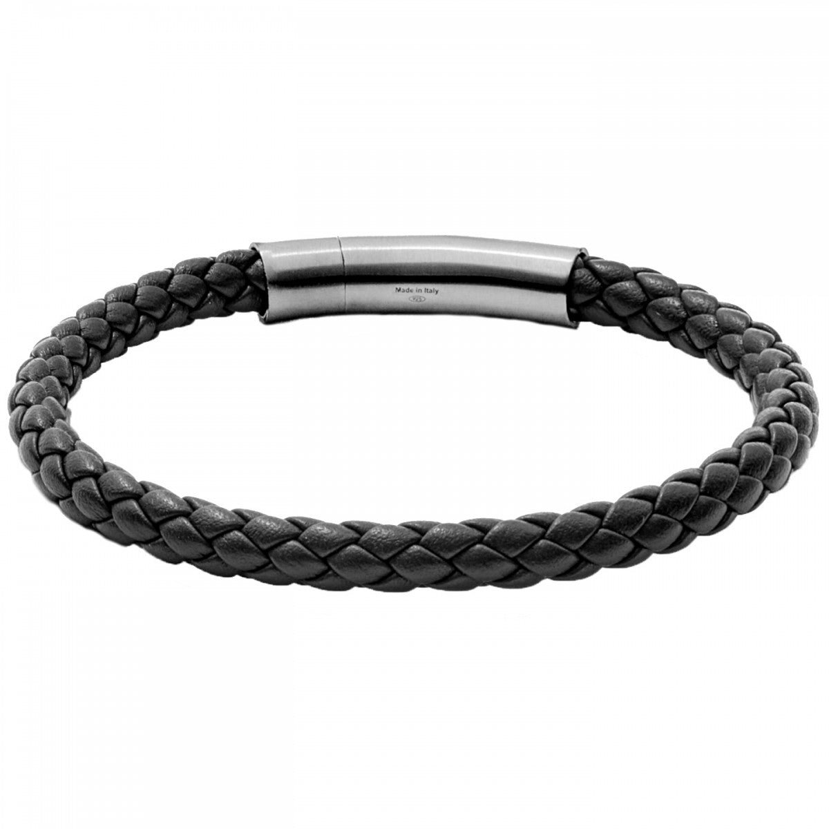 Tateossian Tubo Charles Taito Men's Leather and Silver Bracelet