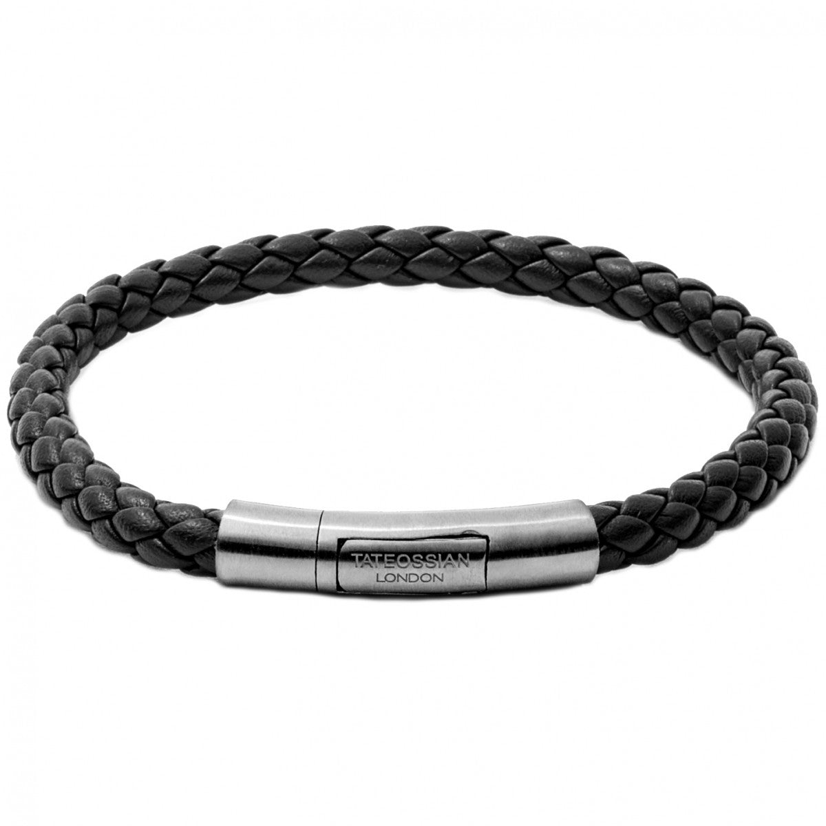 Tateossian Tubo Charles Taito Men's Leather and Silver Bracelet