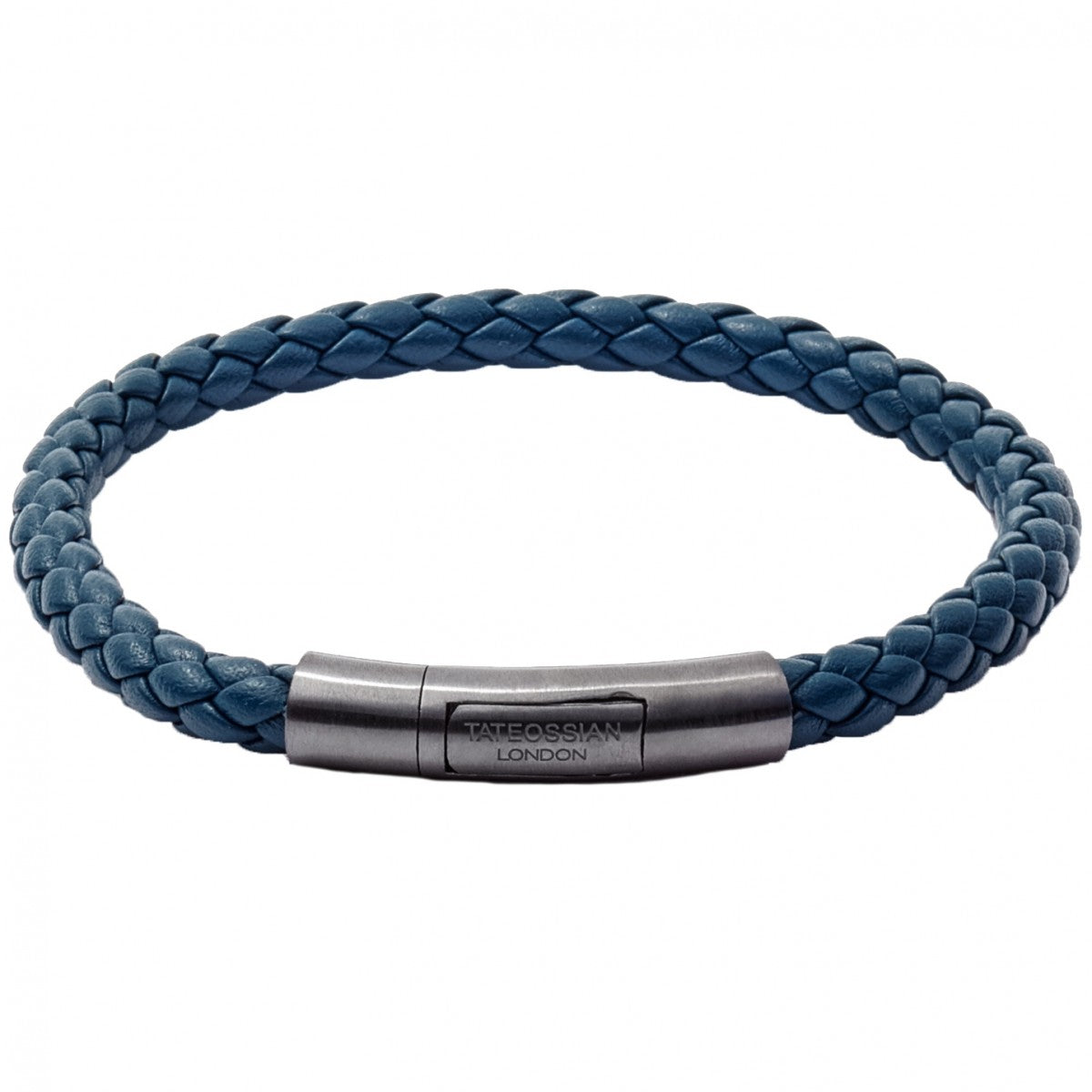 Tateossian Tubo Charles Taito Silver, Blue Braided Bracelet