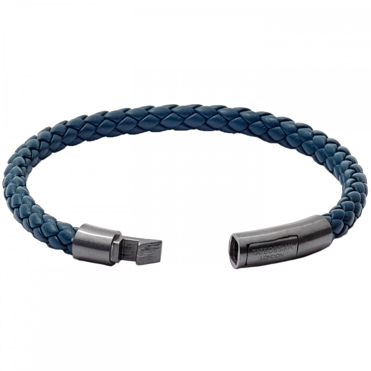 Tateossian Tubo Charles Taito Silver, Blue Braided Bracelet