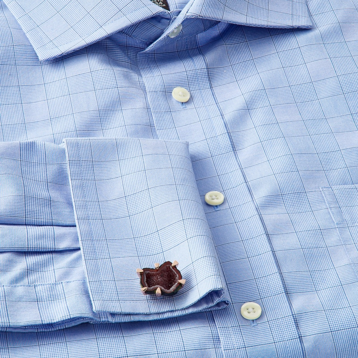 Tateossian Geode Red Stone Cufflinks, Rose Gold Plated Silver