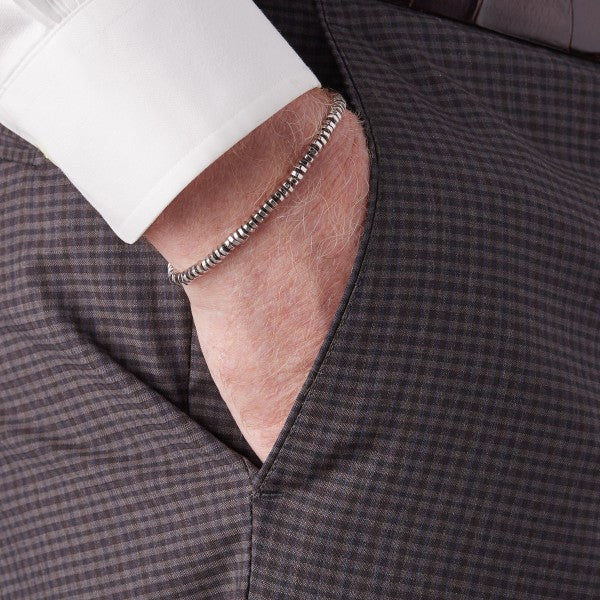 Tateossian Men's PURE THREAD Sterling Silver Bead Bracelet